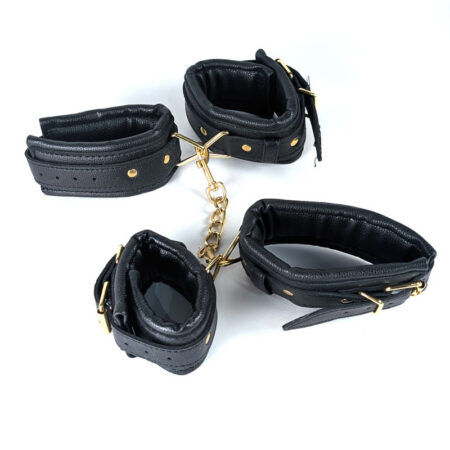 black padded wrist & ankle cuffs