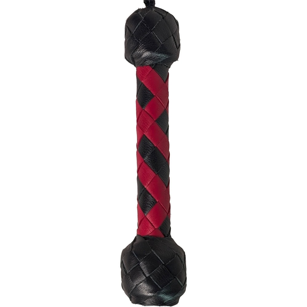 Red & Black Suede Double Medium Flogger - Red & Black Handle - 260000 2 Suede Flogger