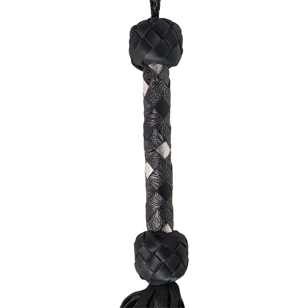 Black Elk Single Medium Flogger - Silver & Black Handle - 260063 2 Elk Flogger