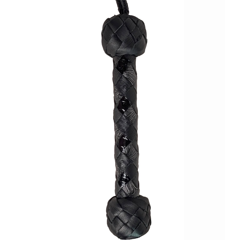 Black Elk Single Short Flogger - Greys & Blacks Handle - 260064 2 Elk Flogger
