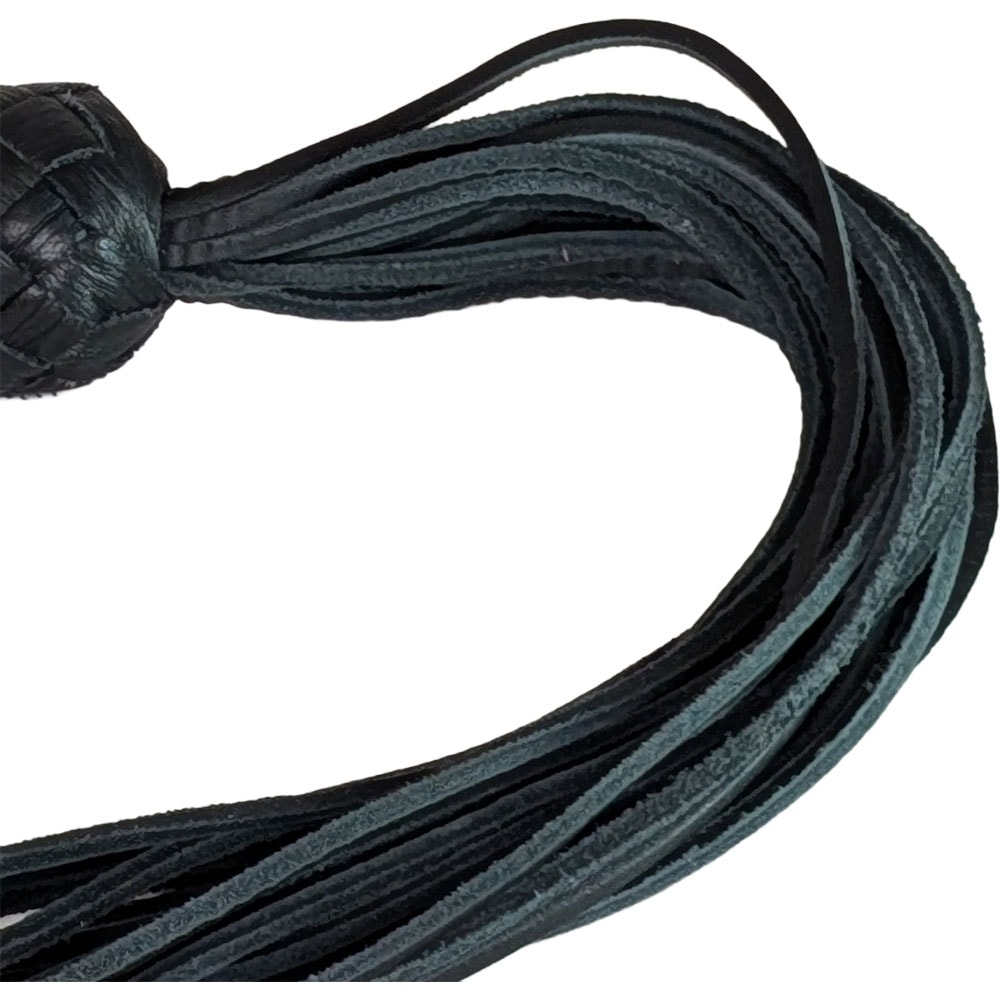 Black Bootlace Double Medium Flogger - Mint Green & Black Handle - sa3246 3 Bootlace Flogger