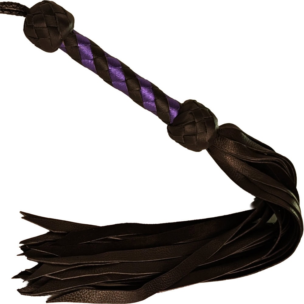 Black Elk Single Medium Flogger - Purple & Black Handle - 260069 1 Elk Flogger
