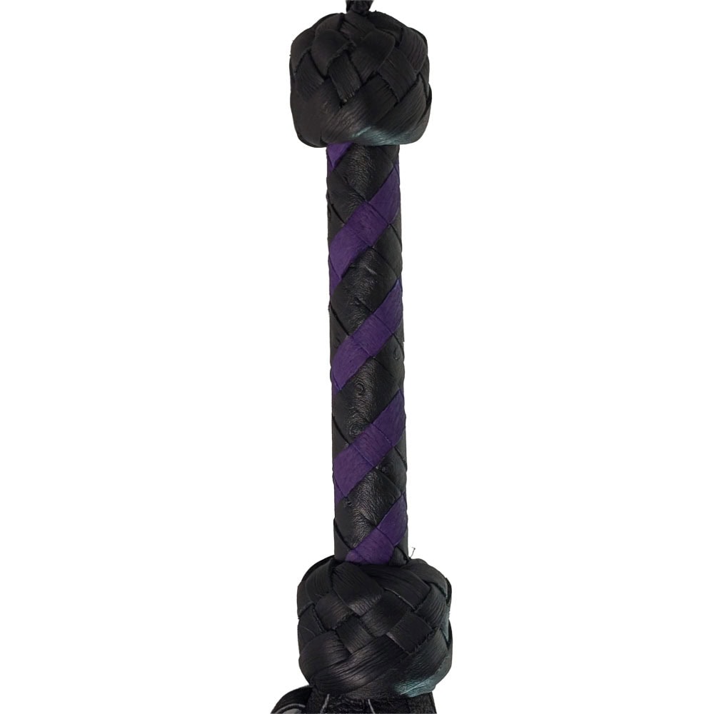 Black Elk Double Medium Flogger - Purple & Black Handle - 260071 2 Elk Flogger