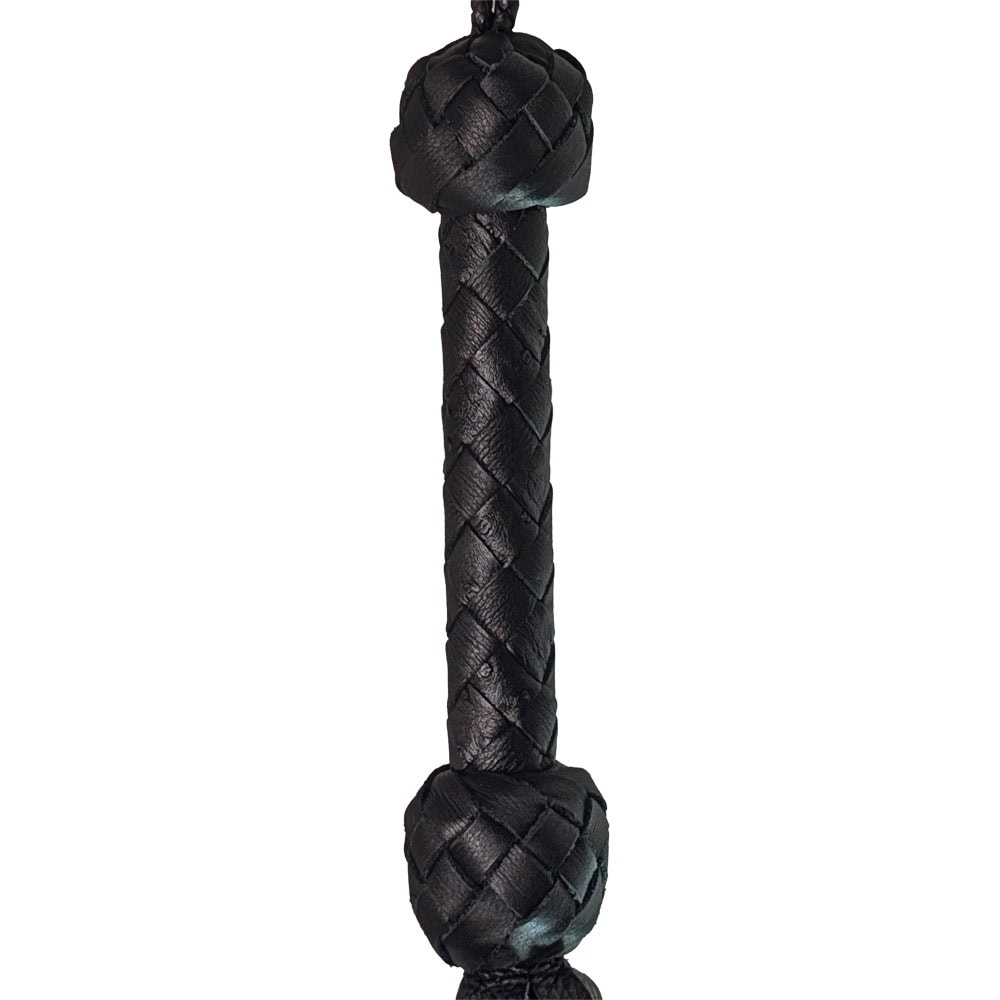 Black Elk Single Medium Flogger - Black & Black Handle - 260077 2 Elk Flogger