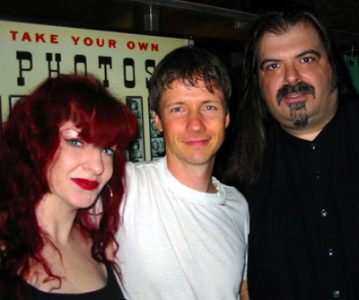 De Tails Toys founders Domina Skye and Bo Blaze with director John Cameron Mitchell at the wrap party for the 2006 film Shortbus.